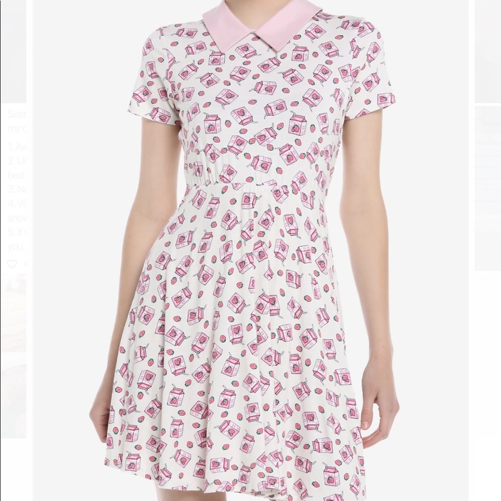 Hot topic strawberry milk collar dress